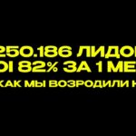 КЕЙС: 250.186 лидов в ROI 82% за 1 месяц