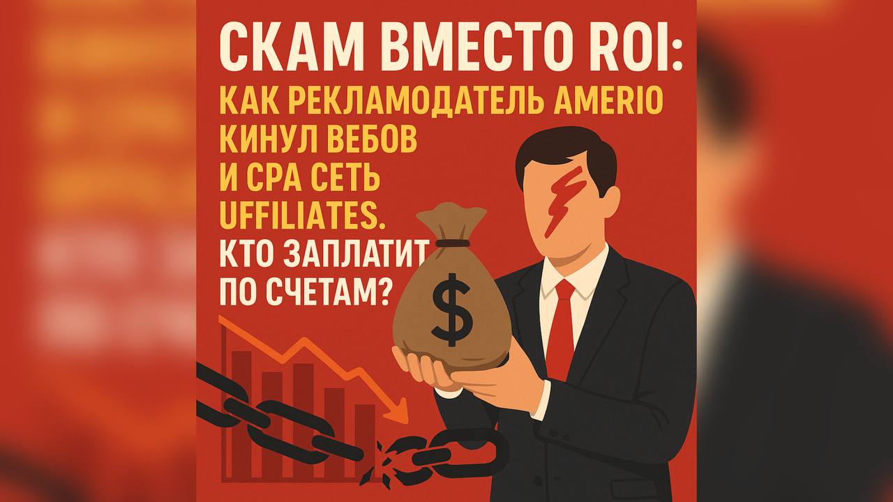 Скам вместо ROI: как рекламодатель Amerio кинул вебов и CPA сеть UFFILIATES. Кто заплатит по счетам?