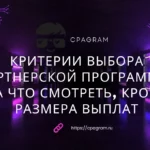 Критерии выбора партнерской программы: на что смотреть, кроме размера выплат