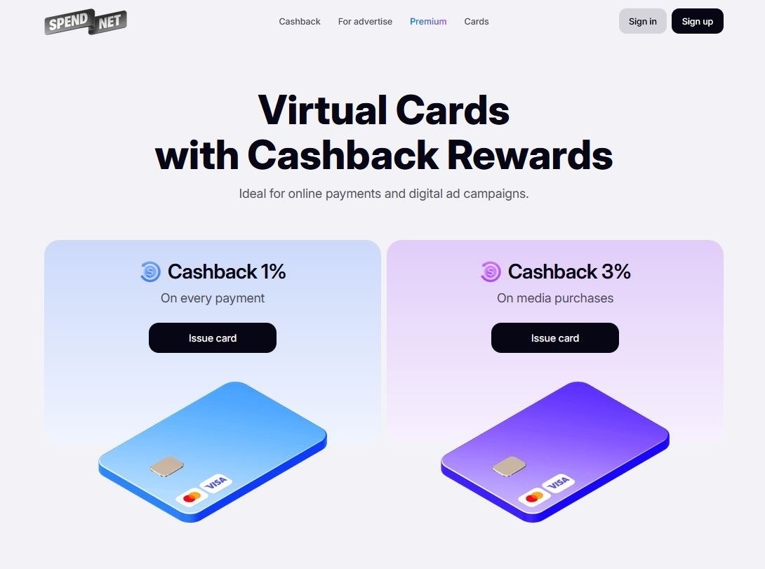 Spend.net: обзор сервиса виртуальных карт с кешбэком